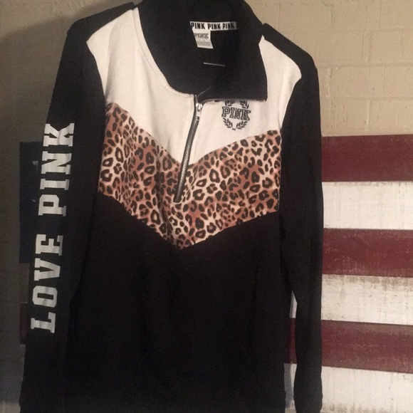 PINK Victoria's Secret Sweaters - Womens Large Love Pink Half Zip Pullover